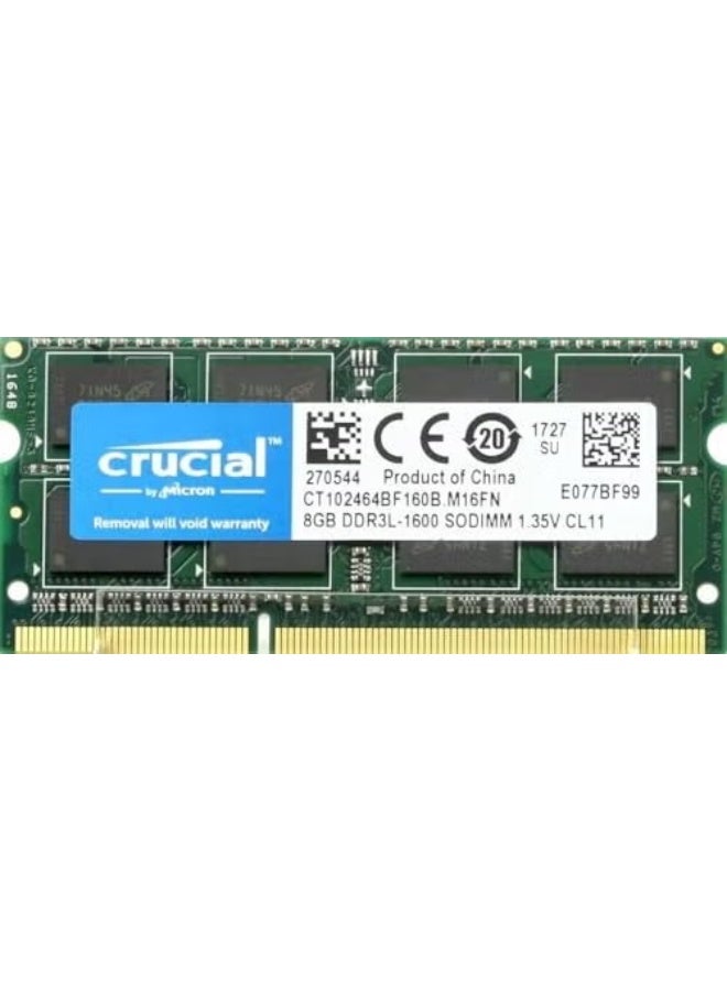 مايكرون ذاكرة RAM للابتوب بسعة 8 جيجابايت DDR3 بسرعة 1600 ميجاهرتز، PC3-12800، CL11، 204 دبوس SO-DIMM، 1.5 فولت، ترقية ذاكرة عالية السرعة لأجهزة اللابتوب المتوافقة - Image 4