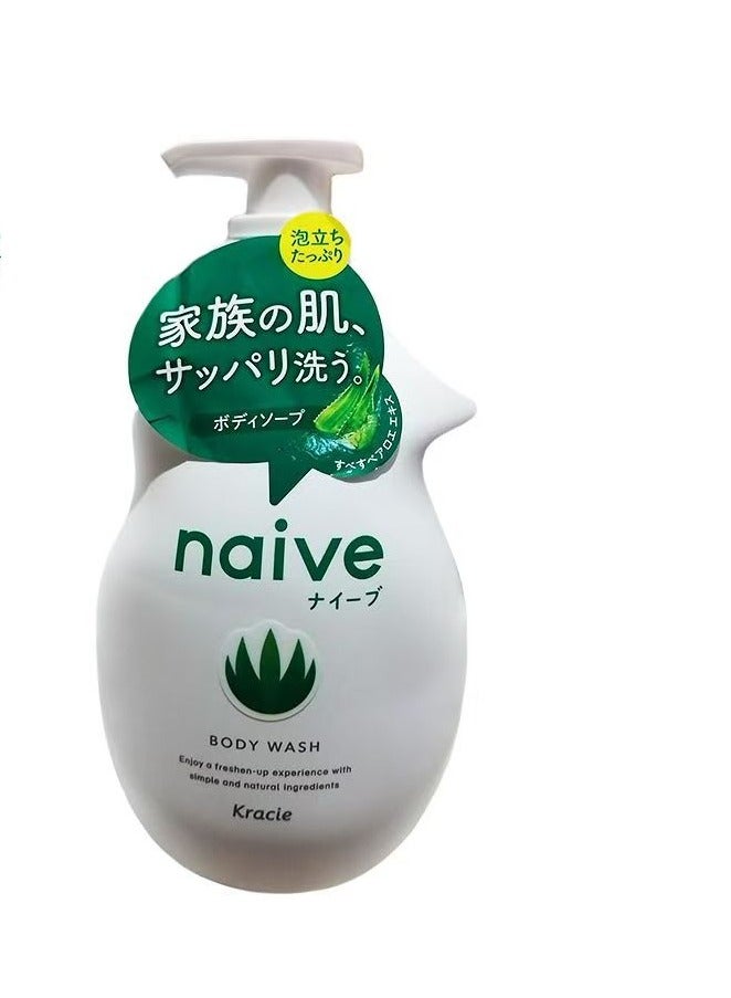 KRACIE Naive Body Pump Soap Aloe,530 ml - Image 2