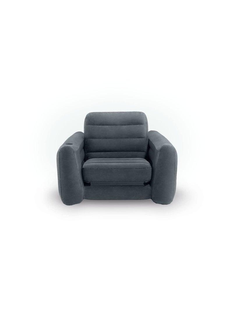 Arabest Inflatable Pull-Out Chair Built-in Cupholder – Velvety Surface – 2-in-1 Valve – Folds Compactly – 89" x 46" x 26"  - Image 2
