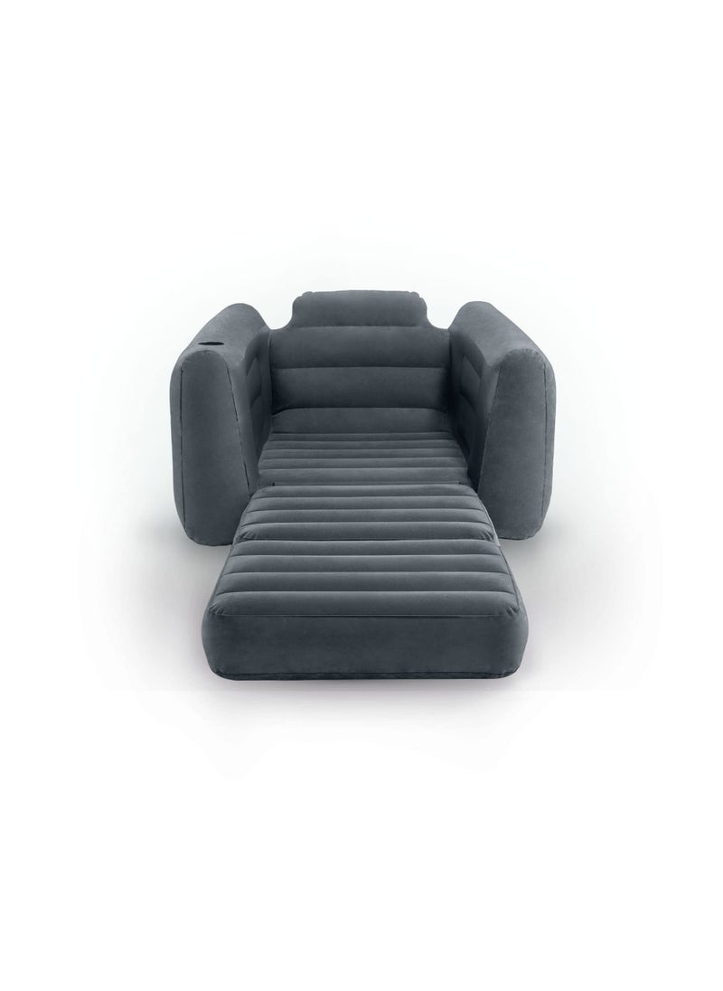 Arabest Inflatable Pull-Out Chair Built-in Cupholder – Velvety Surface – 2-in-1 Valve – Folds Compactly – 89" x 46" x 26"  - Image 3