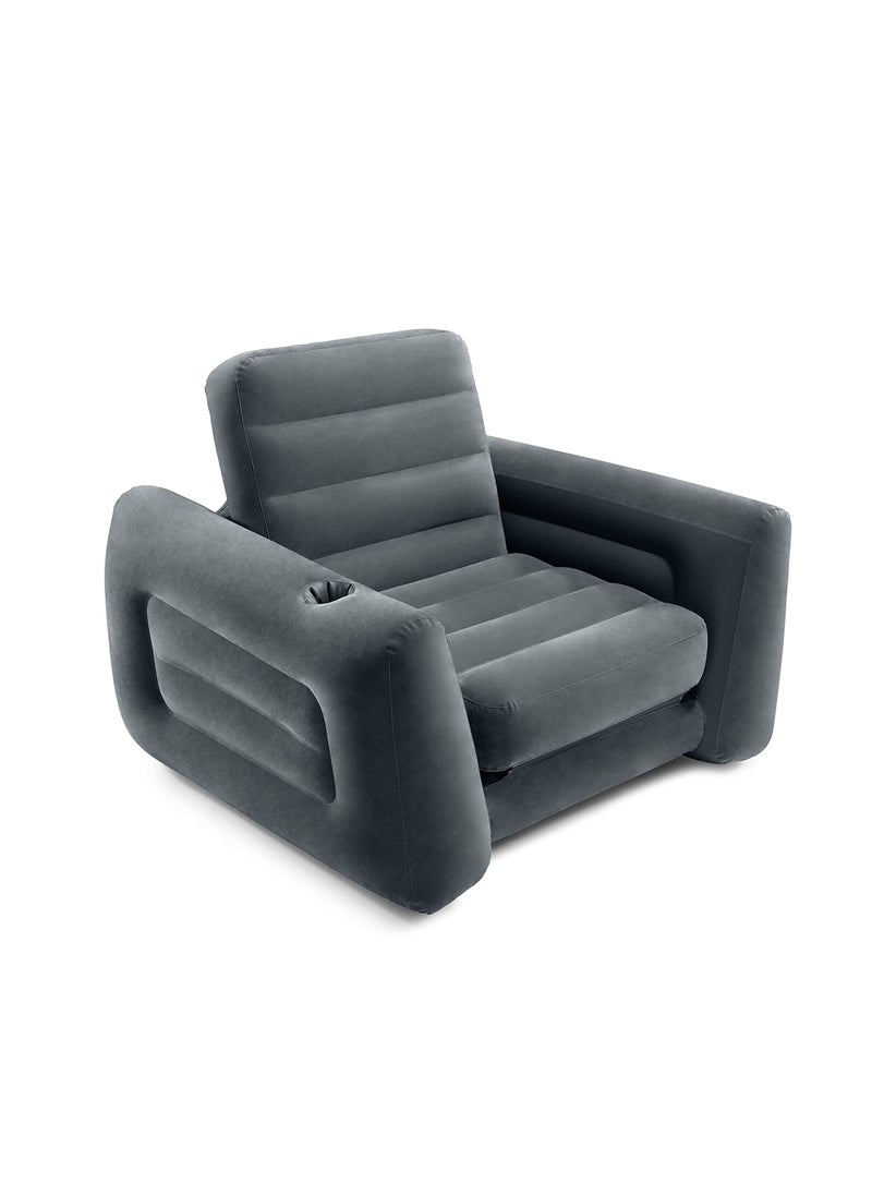 Arabest Inflatable Pull-Out Chair Built-in Cupholder – Velvety Surface – 2-in-1 Valve – Folds Compactly – 89" x 46" x 26"  - Image 1