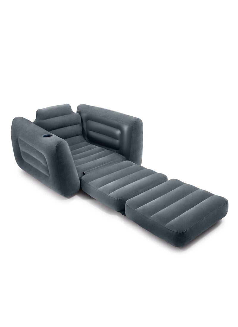 Arabest Inflatable Pull-Out Chair Built-in Cupholder – Velvety Surface – 2-in-1 Valve – Folds Compactly – 89" x 46" x 26"  - Image 4