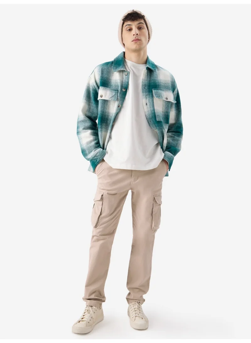 The Souled Store  The Souled Store Men Beige Solid Regular Fit Cargo Pants for Men | Best Price UAE