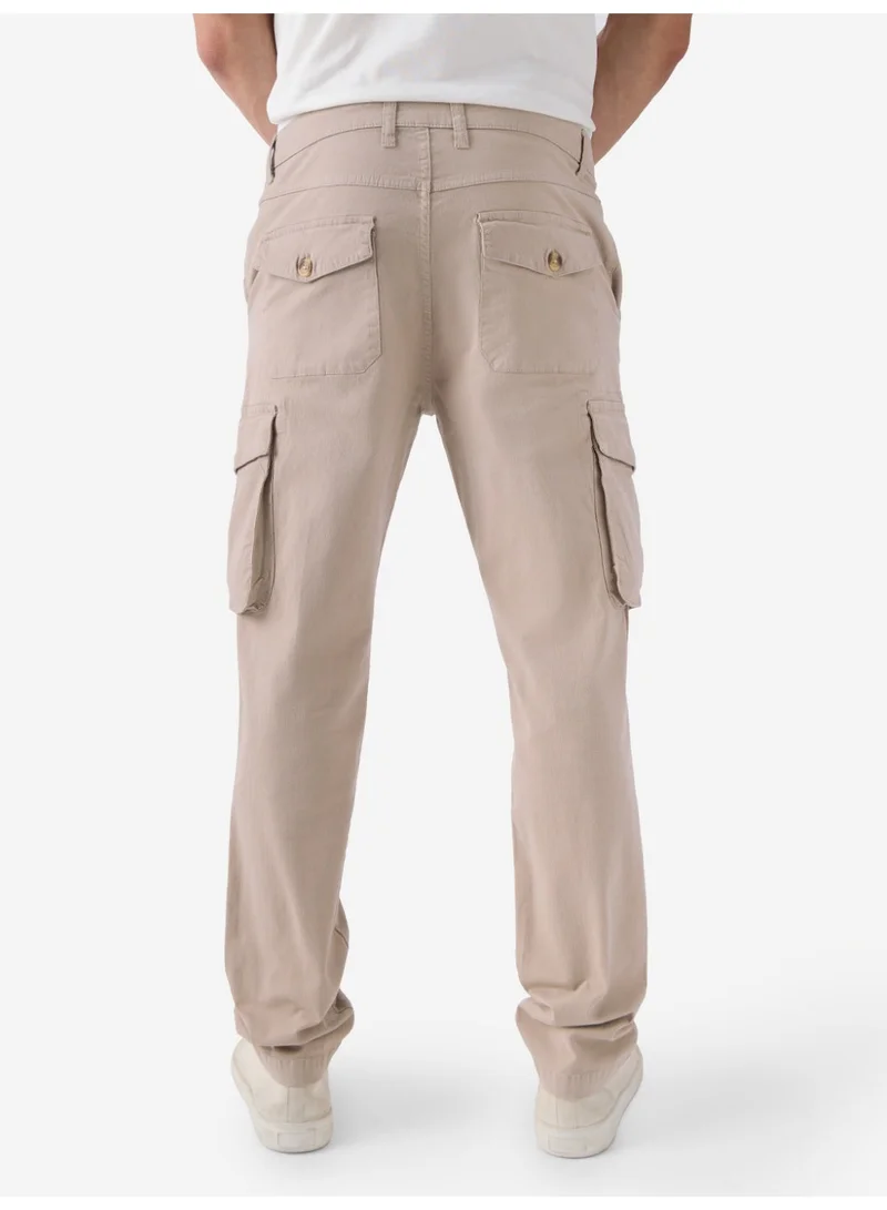 The Souled Store  The Souled Store Men Beige Solid Regular Fit Cargo Pants for Men | Best Price UAE