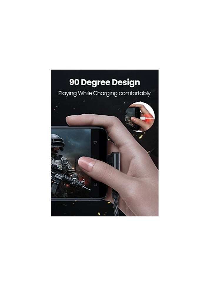 فاسجير كابل USB C إلى USB C، 3 متر 60 وات من النوع C إلى النوع C زاوية قائمة 90 درجة، سلك شحن سريع PD متوافق مع Galaxy S24 S23 S22 Mac-Book i-Pad Pro i-Pad Air (10 أقدام، أسود) - Image 2