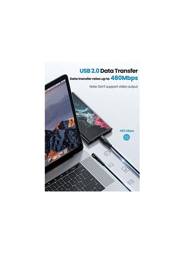 فاسجير كابل USB C إلى USB C، 3 متر 60 وات من النوع C إلى النوع C زاوية قائمة 90 درجة، سلك شحن سريع PD متوافق مع Galaxy S24 S23 S22 Mac-Book i-Pad Pro i-Pad Air (10 أقدام، أسود) - Image 4