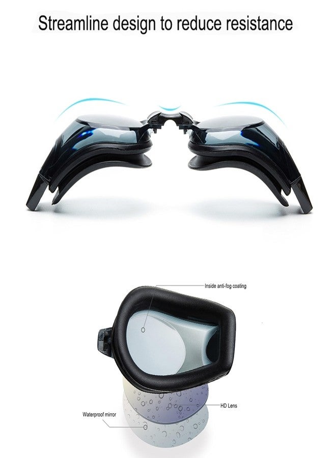 AEC JieJia Unisex Rx Powered Swimming Goggles -4.00 Power with UV Protection, Anti-Fog, Slip-Resistant Design, and Earplugs for Men and Women (Black) - Image 4