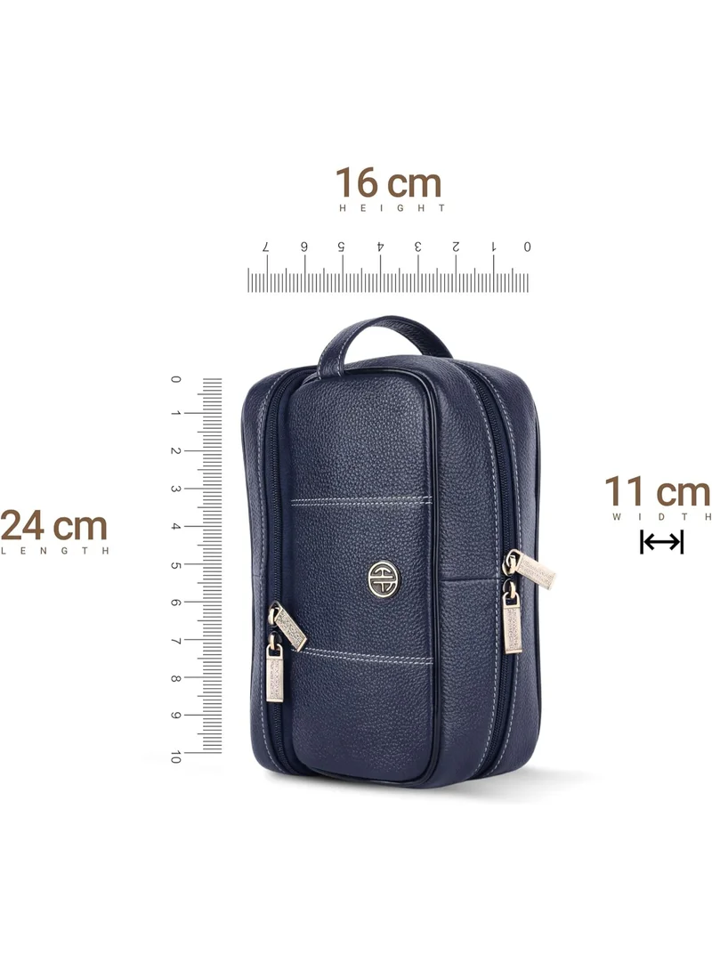 Hammonds Flycatcher  Leather Shaving Bag for Men-Leather Dopp Kit|Toiletry Bag|Travel Toiletry Bag-Hygiene & Grooming Kit Organizer-Cruelty-Free Leather and Hand Stitched Vanity Case  | Best Price UAE