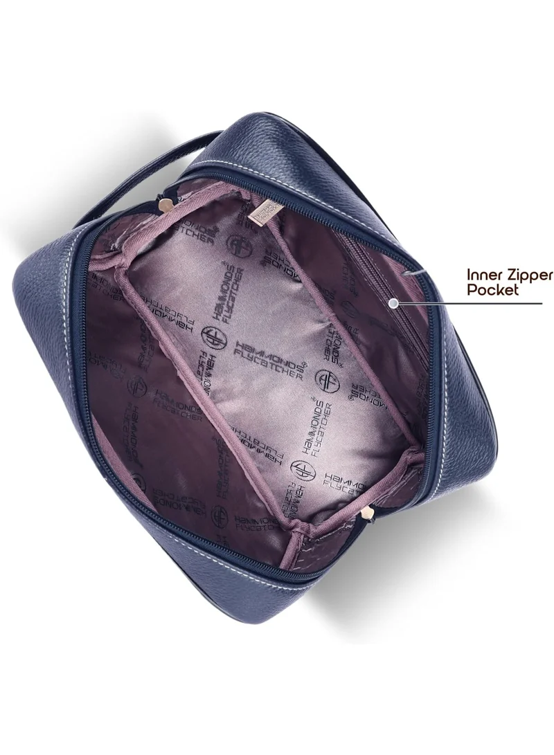 Hammonds Flycatcher  Leather Shaving Bag for Men-Leather Dopp Kit|Toiletry Bag|Travel Toiletry Bag-Hygiene & Grooming Kit Organizer-Cruelty-Free Leather and Hand Stitched Vanity Case  | Best Price UAE