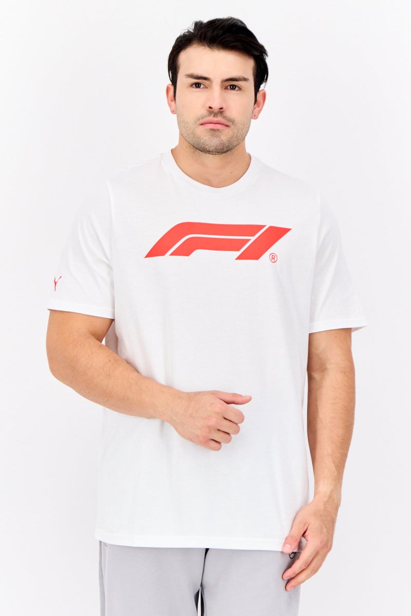 PUMA Men Sportswear Fit Short Sleeves F1 Motorsport Training T-Shirt, White/Red  - Image 1