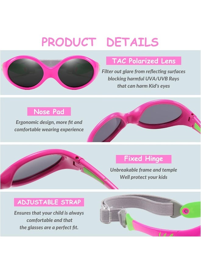 DUCO Polarized Baby Sunglasses with Strap for Newborn Toddler 0-24 Months, UV Protection Flexible Infant Sunglasses 0-2 Years - Image 4