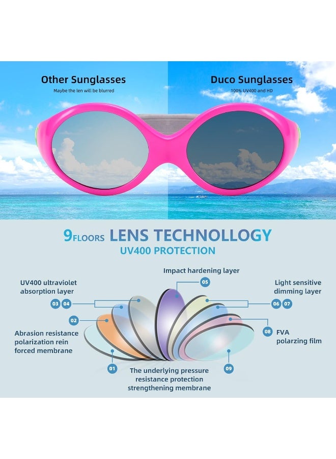 DUCO Polarized Baby Sunglasses with Strap for Newborn Toddler 0-24 Months, UV Protection Flexible Infant Sunglasses 0-2 Years - Image 5