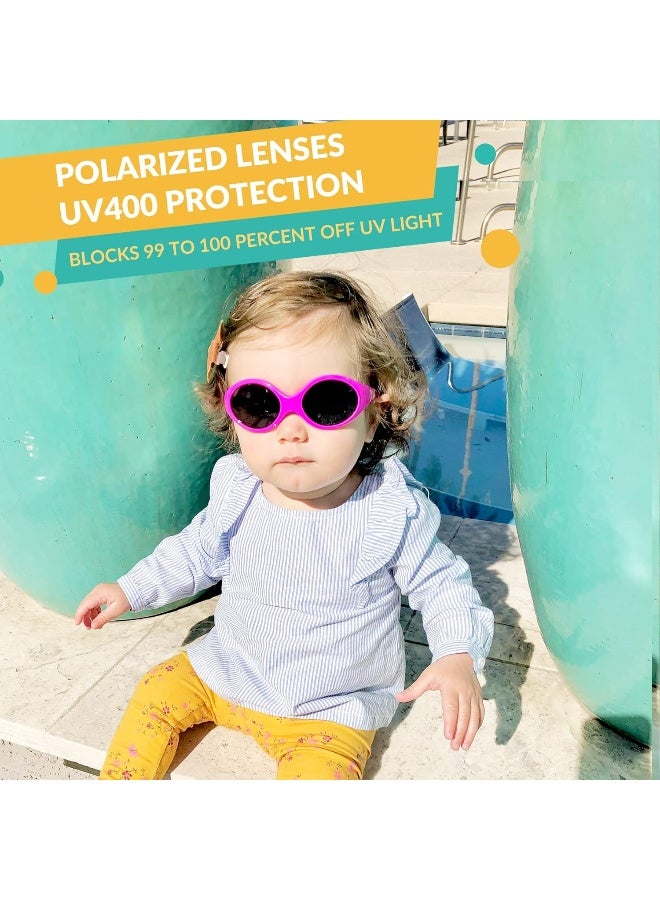 DUCO Polarized Baby Sunglasses with Strap for Newborn Toddler 0-24 Months, UV Protection Flexible Infant Sunglasses 0-2 Years - Image 2
