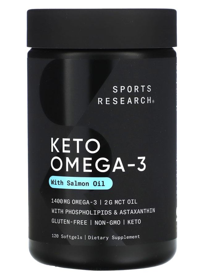SPORTS RESEARCH Keto Omega-3 with Salmon Oil 120 Softgels 