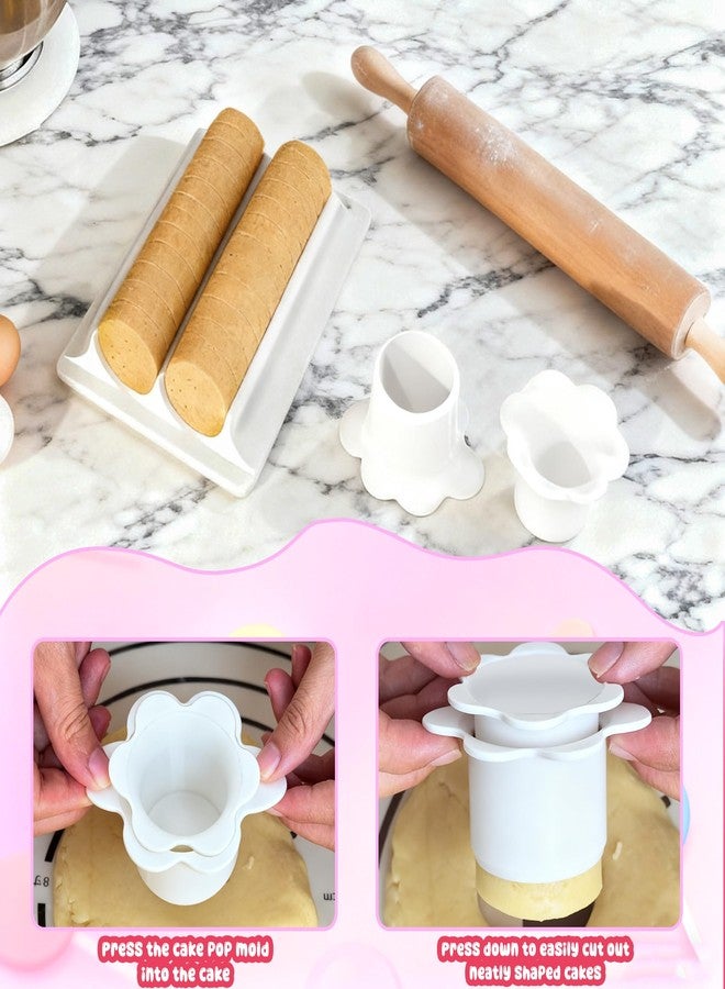 QCCTPUU Round Cake Pop Mold with Tray, Circle Cakepop Cutter and Pusher and 100 PCS Sticks, Non-3D Printed Smooth & Easy-Clean Surface, High-Capacity Dual-Cavity Tray, Cake Pops Molds Set for Desserts Making - Image 5