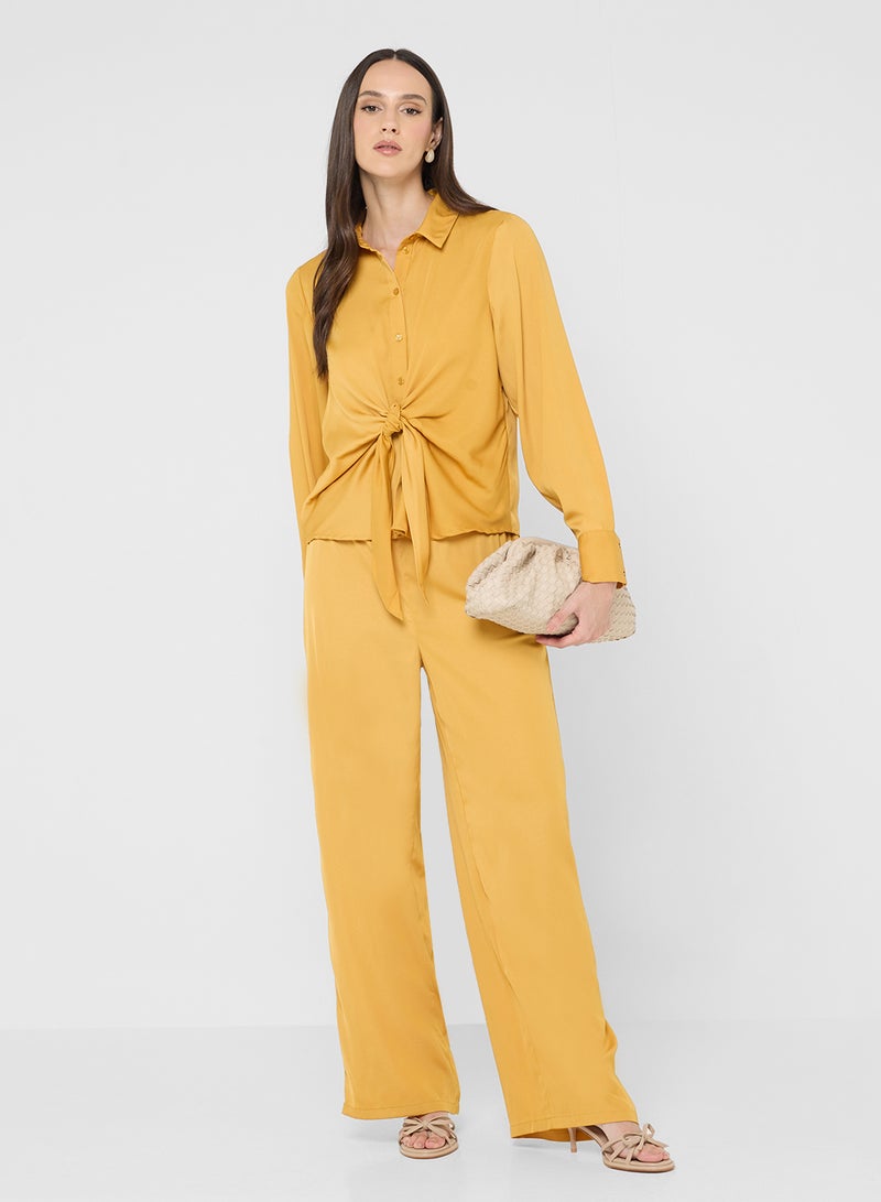 فيرو مودا بنطلون واسع بخصر عالٍ من ليو - Image 1