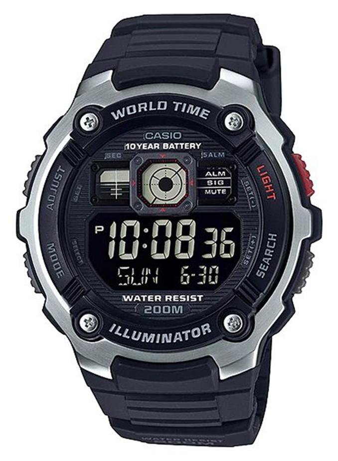 كاسيو ساعة يد رقمية ومقاومة للماء طراز AE-2000W-1BVDF - مقاس 52 مم - لون أسود رجال - Image 1