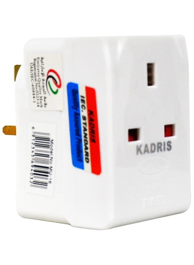 KADRIS - Universal Travel Adapter MU-16, International All in One Electrical Extender Outlet Adaptor with High Speed 2 USB And 1 Type C Travel Charger, Travel Adapter for US EU UK AU (Black) - Image 1