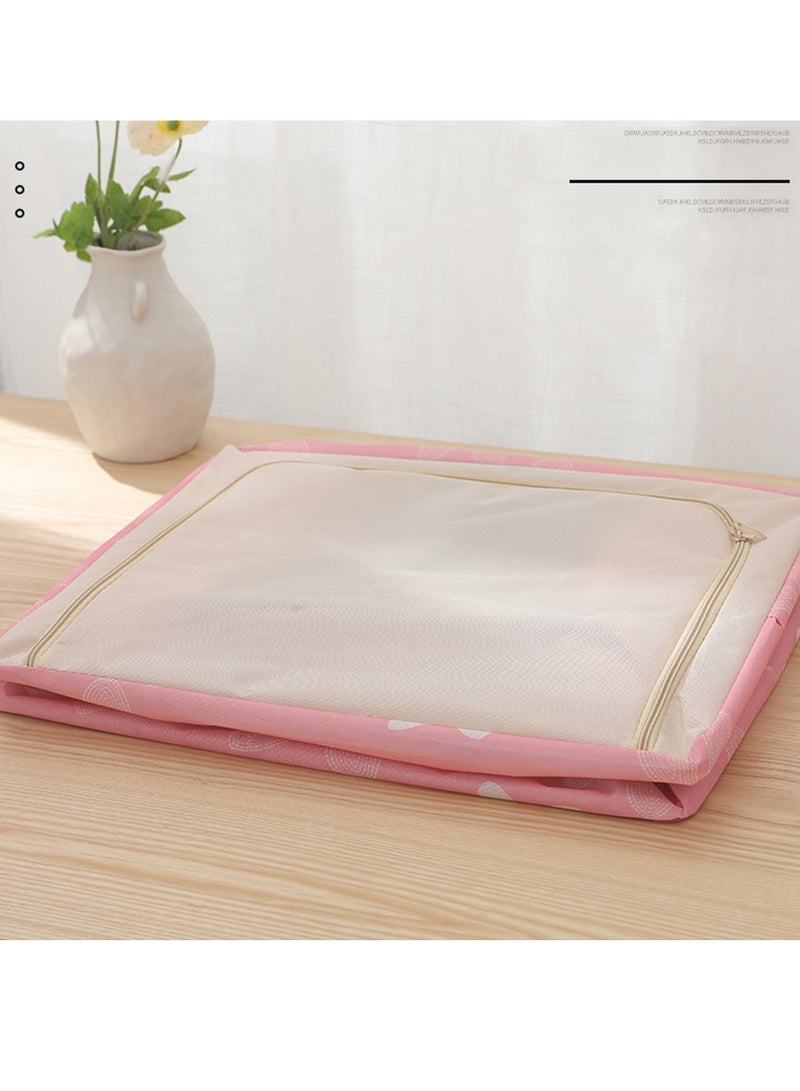 66L Large Capacity Fortable Oxford Waterproof Home Closet Apparel Organization Storage Bag Stable Steel Frame Inside Containers For Cloth Blanket Quilt - Image 3