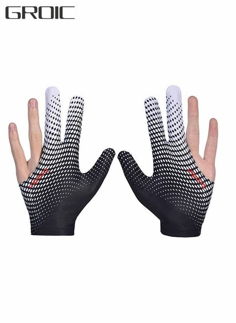 Professional Three Fingers Billiard Gloves Snooker Cue Fits Either Hand - One Size fits All Pool Table Accessory