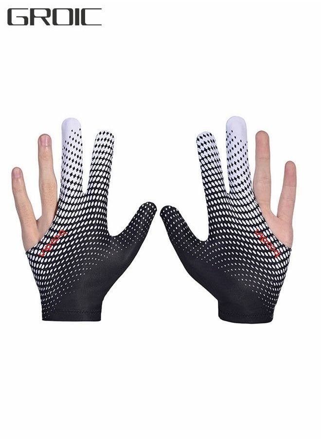 GROIC - Professional Three Fingers Billiard Gloves Snooker Cue Fits Either Hand - One Size fits All Pool Table Accessory - Image 1