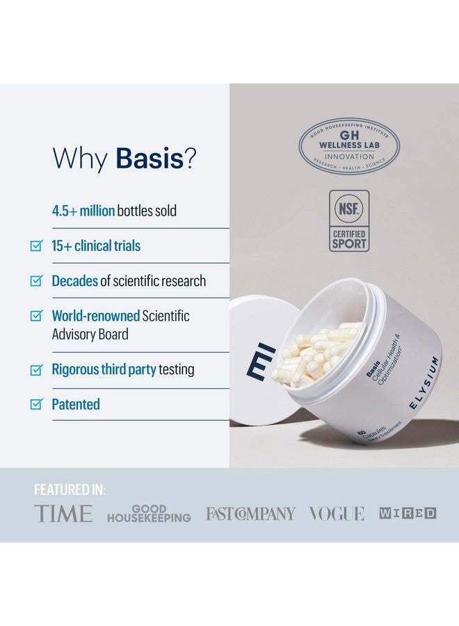 ELYSIUM Basis NAD Plus Supplement 30 Servings - with Nicotinamide Riboside 250mg and Pterostilbene 50mg - Healthy Aging Supplement & Cellular Energy - Image 5