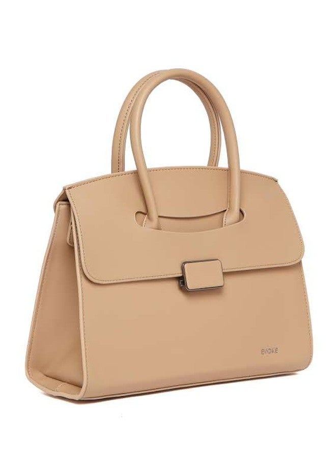 EVOKE REGENT Vegan Leather Satchel 258 for Women | with Adjustable Strap | Stylish and Versatile for Work and Travel (Beigh) - Image 3