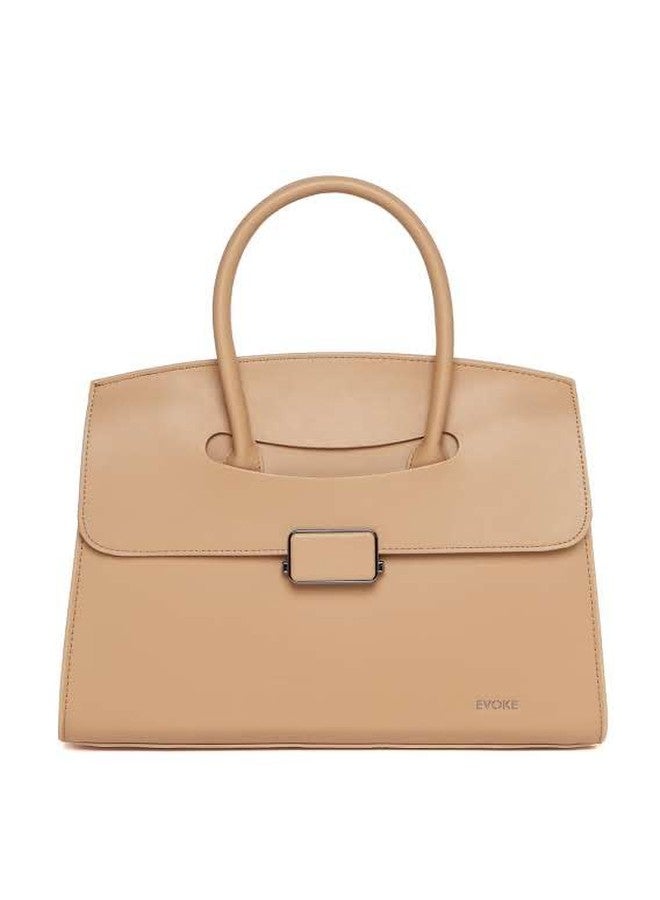 EVOKE REGENT Vegan Leather Satchel 258 for Women | with Adjustable Strap | Stylish and Versatile for Work and Travel (Beigh) - Image 1