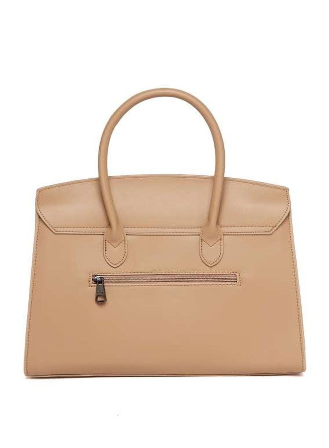 EVOKE REGENT Vegan Leather Satchel 258 for Women | with Adjustable Strap | Stylish and Versatile for Work and Travel (Beigh) - Image 5