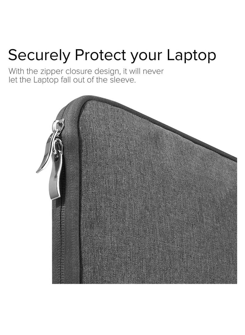 Grey 15.6 Inch Laptop Sleeve Slim Protective Case Pocket Bag Pouch Water Resistant Skin Cover for Carrying Notebook Computer MacBook Pro Acer Dell Asus Lenovo - Image 3