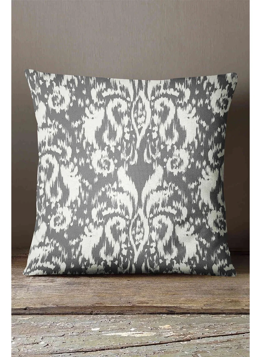 İnsense Home Velvet Babyface Gray White Damask Patterned Throw Pillow Pillow Case - CGH115