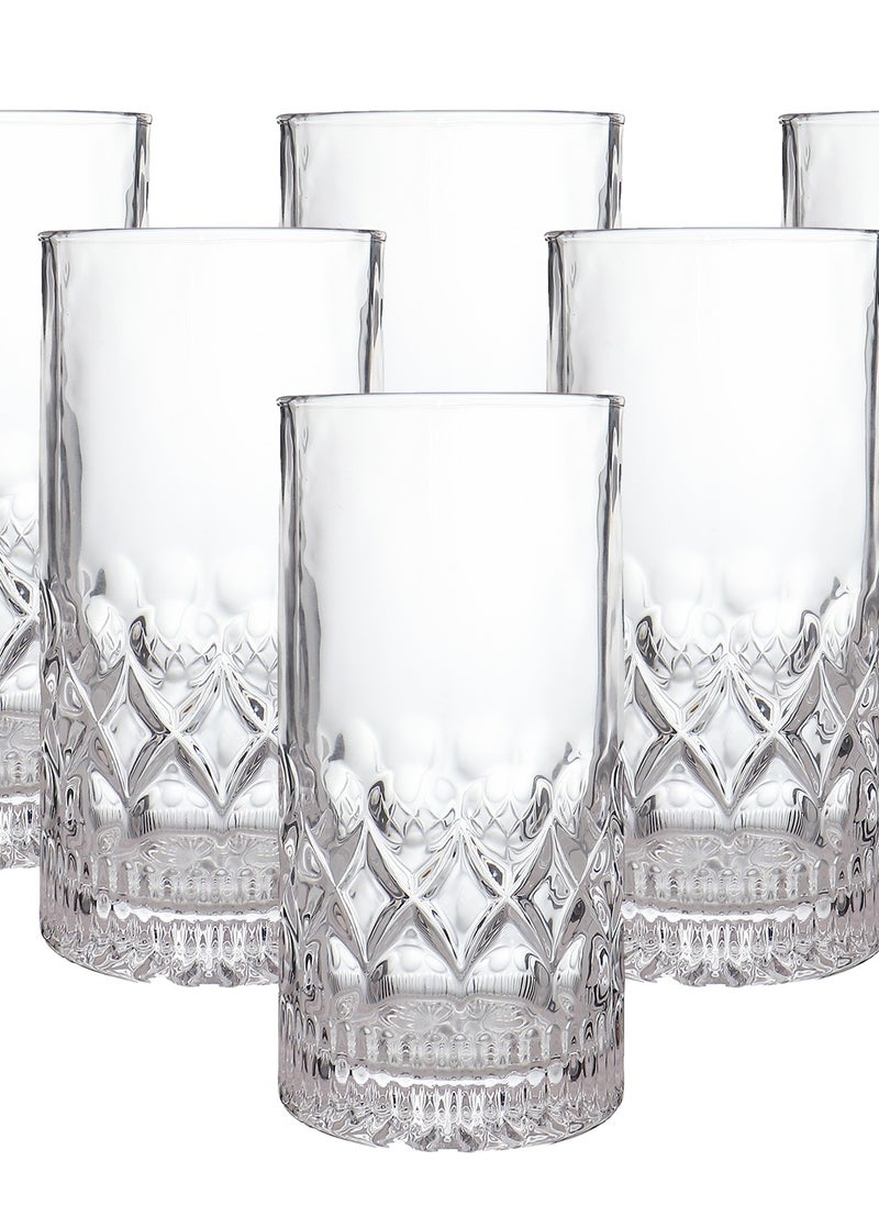 Drinking Glasses Set of 6, Lead-Free, Durable and Stylish Glasses, Highball Tumblers Glasses (Design 34) - pzsku/Z8DF9304F4BC087998117Z/45/_/1711903120/e0f13ec6-614d-4cf2-9b8b-99fc5f6b10ca