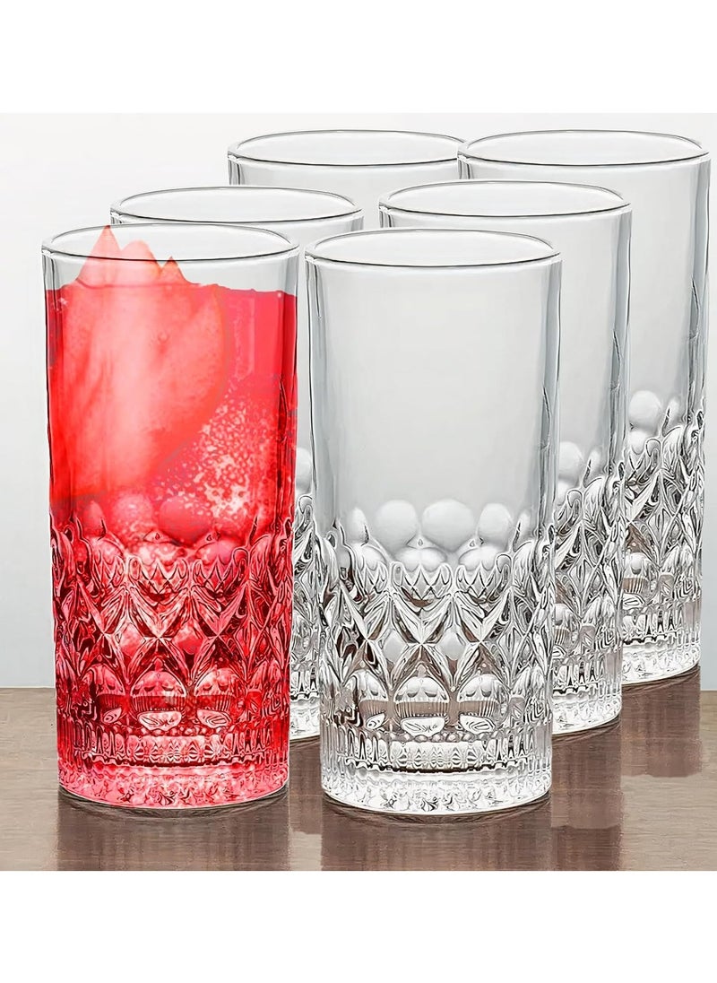 3Diamonds - Drinking Glasses Set of 6, Lead-Free, Durable and Stylish Glasses, Highball Tumblers Glasses (Design 34) - Image 1