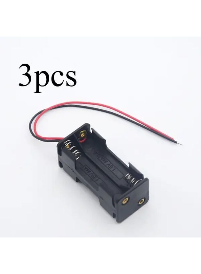 No 7 Section 4 AAA Battery Holder Box With Terminal Connectors Black - Image 2