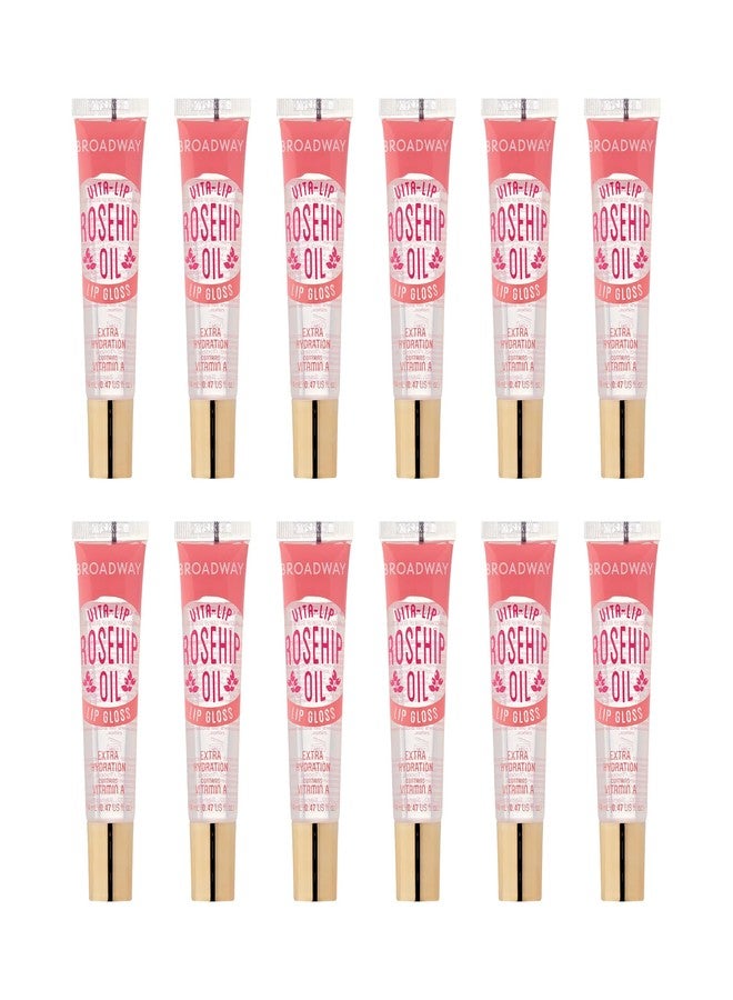 Ruby Kisses Broadway Vita-Lip Clear Lip Gloss (Rosehip Oil 12 Pack), Ultra-Hydrating & Soothing Formula with Vitamin Oils, High-Shine Non-Sticky Finish, Healing Glossy Lip Balm With Vitamin A - Image 1