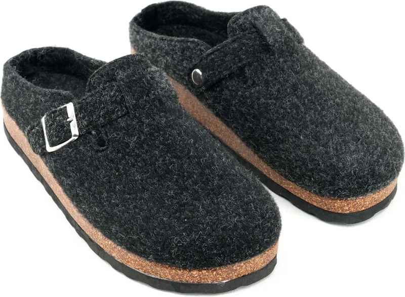 Gezer Winter Cork Sole Buckle Adjustable Home Garden Women's Slippers