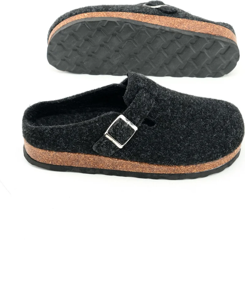 Gezer Winter Cork Sole Buckle Adjustable Home Garden Women's Slippers