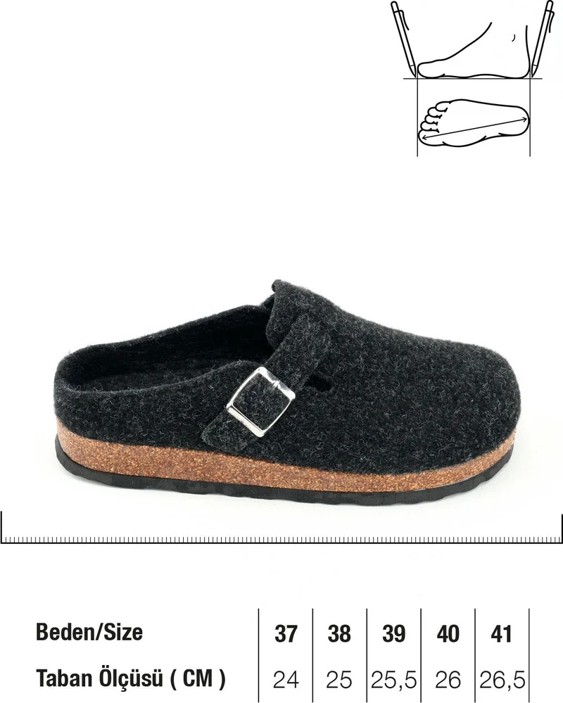 Gezer Winter Cork Sole Buckle Adjustable Home Garden Women's Slippers