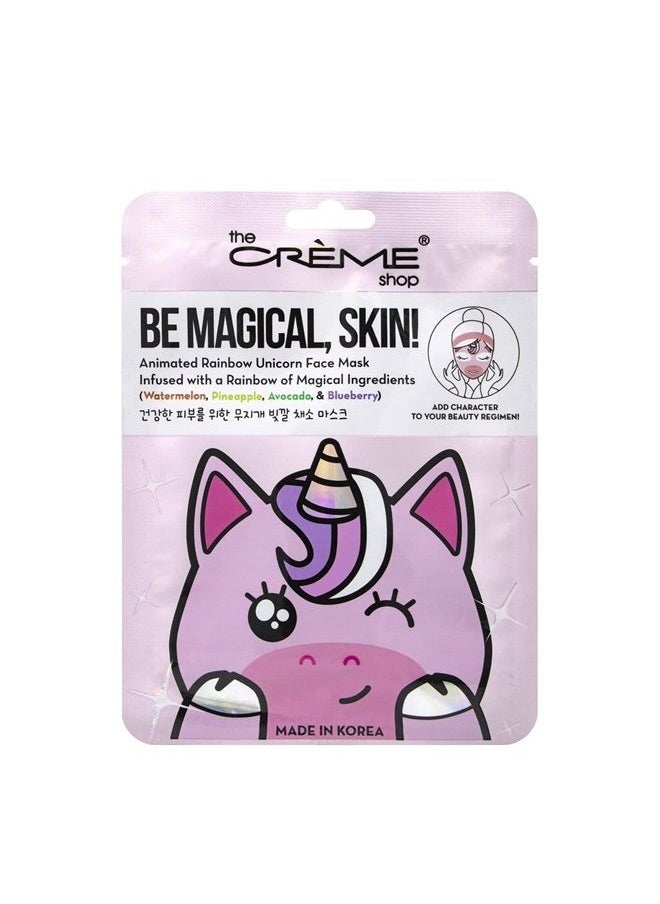 The Crème Shop Be Magical, Skin! Animated Rainbow Unicorn Face Mask - Rainbow of Magical Ingredients  - Image 1