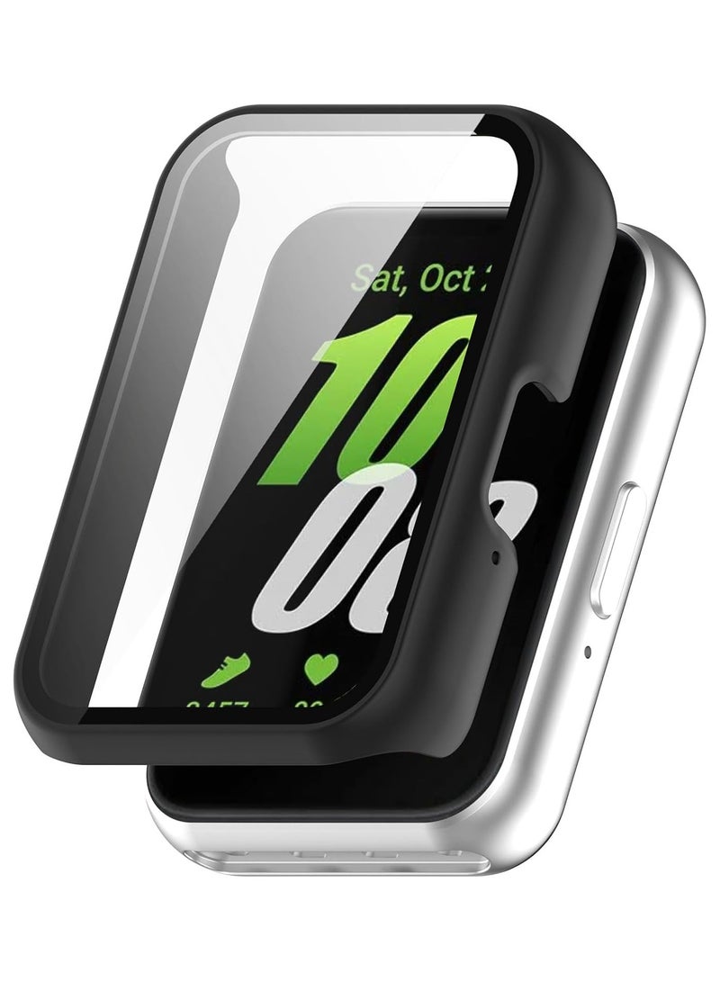 HablTech Protective Case Suitable for Samsung Galaxy Fit 3 Case Hard PC Case with Tempered Glass Screen Protectors Full Protective Cover(Black) - Image 1