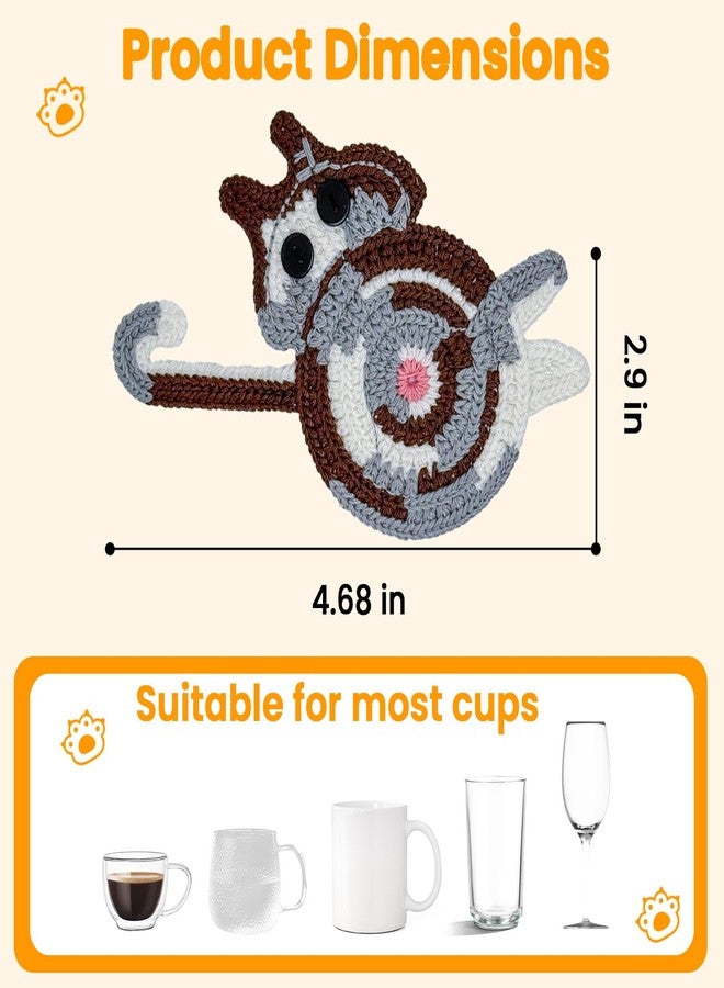 DuoMuo Cat Gifts for Women Decor for Cat Lovers 3PCS Cute Coasters for Drinks Creative Handwoven Drink Coaster Insulation Coffee & Tea Decorative Desktop Table Protector Themed Mom Gifts - Image 2