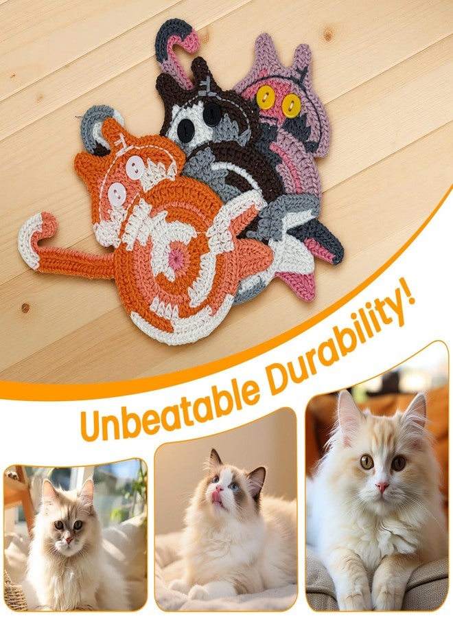 DuoMuo Cat Gifts for Women Decor for Cat Lovers 3PCS Cute Coasters for Drinks Creative Handwoven Drink Coaster Insulation Coffee & Tea Decorative Desktop Table Protector Themed Mom Gifts - Image 3