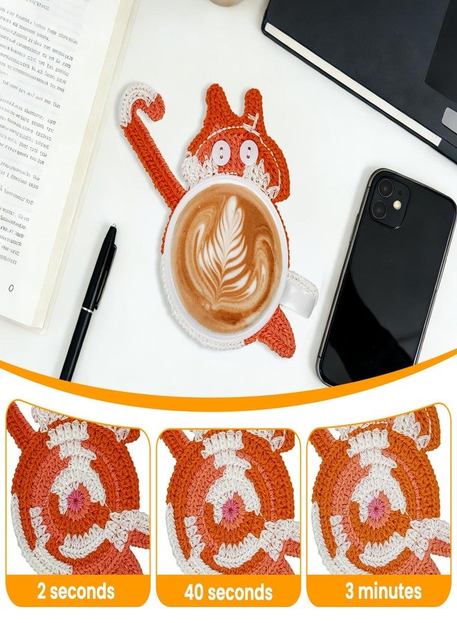 DuoMuo Cat Gifts for Women Decor for Cat Lovers 3PCS Cute Coasters for Drinks Creative Handwoven Drink Coaster Insulation Coffee & Tea Decorative Desktop Table Protector Themed Mom Gifts - Image 5