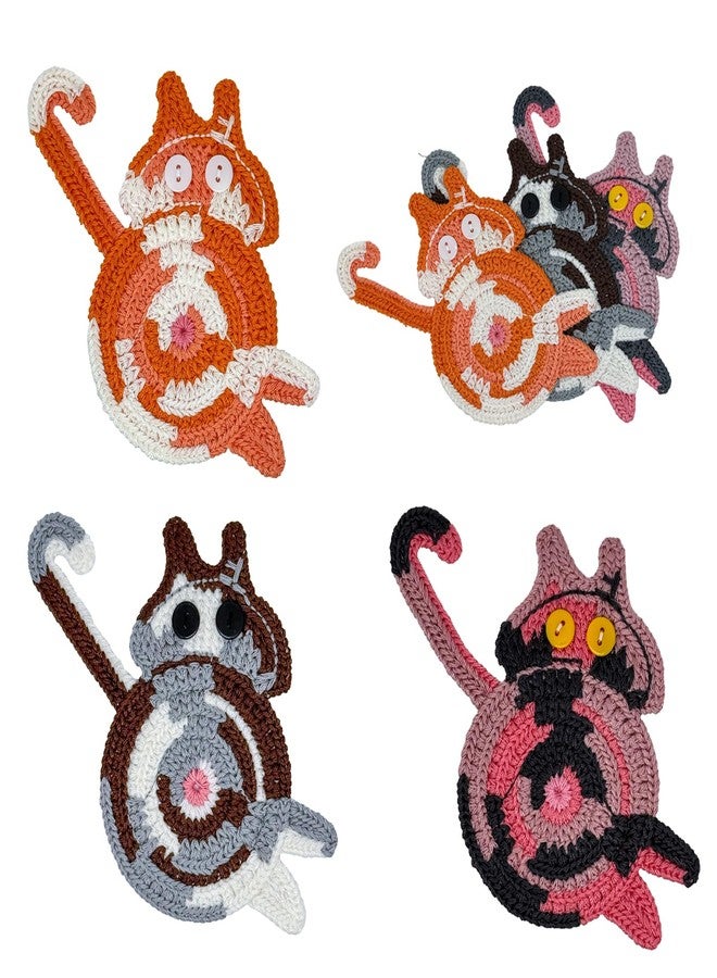 DuoMuo Cat Gifts for Women Decor for Cat Lovers 3PCS Cute Coasters for Drinks Creative Handwoven Drink Coaster Insulation Coffee & Tea Decorative Desktop Table Protector Themed Mom Gifts - Image 1