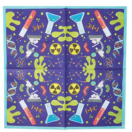 BLUE PANDA Purple Science Party Napkins - Absorbent Science Napkins - Coordinates with Chemistry & Lab Class Plates - Purple, 6.5 x 6.5 in Folded, Pack of 100 - Image 4
