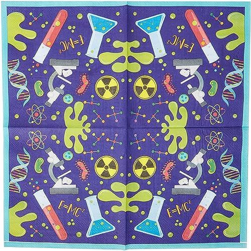 BLUE PANDA Purple Science Party Napkins - Absorbent Science Napkins - Coordinates with Chemistry & Lab Class Plates - Purple, 6.5 x 6.5 in Folded, Pack of 100 - Image 5