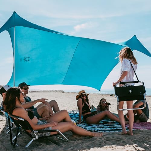 Neso Gigante Portable Beach Tent Sun Shelter - Lightweight Beach Shade Canopy - Easy Setup for Family Outings - Patented Reinforced Corners - UPF 50+ - 8ft Tall, 11 x 11ft - Save The Whales - Image 4