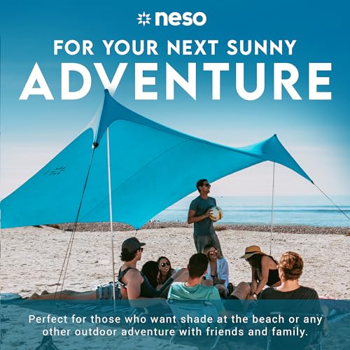 Neso Gigante Portable Beach Tent Sun Shelter - Lightweight Beach Shade Canopy - Easy Setup for Family Outings - Patented Reinforced Corners - UPF 50+ - 8ft Tall, 11 x 11ft - Save The Whales - Image 2