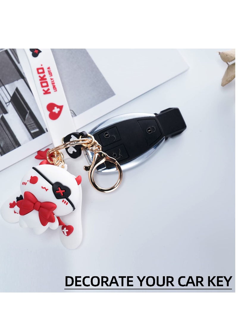 Excefore - Keychain for Women Star-Moon Rabbit Key Ring Rabbit Charm Bag Accessory Lovers Best Friend Gift - Image 1