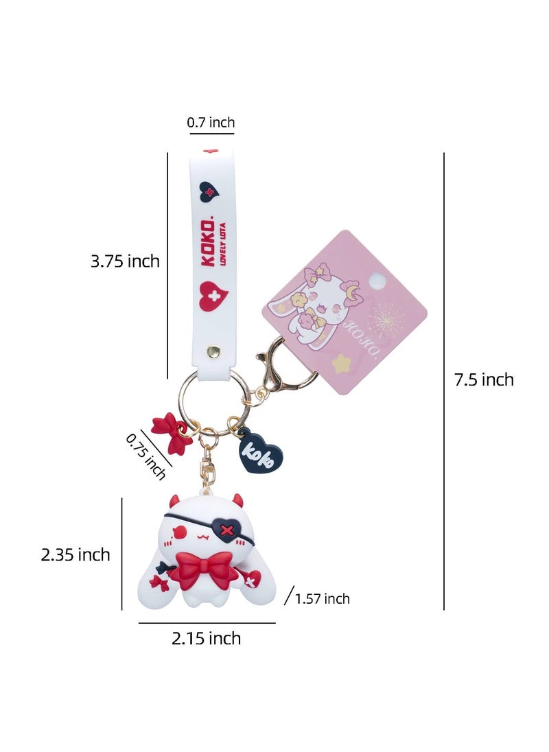Excefore - Keychain for Women Star-Moon Rabbit Key Ring Rabbit Charm Bag Accessory Lovers Best Friend Gift - Image 1